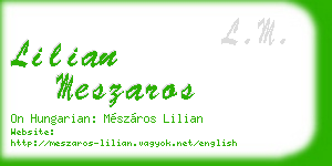 lilian meszaros business card
