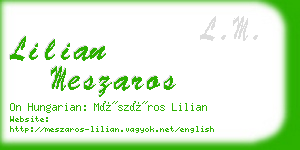 lilian meszaros business card